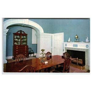 Monticello The Dining Room Postcard Charlottesville VA Thomas Jefferson Home